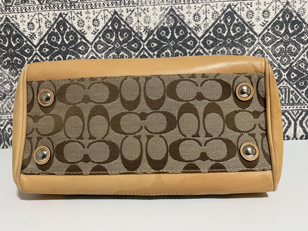 【美品】COACH コーチ シグネチャー ハンドバッグ トートバッグ ブラウン