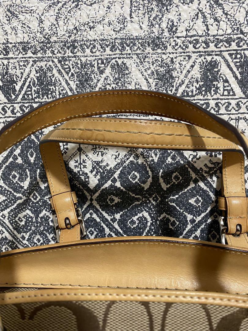 【美品】COACH コーチ シグネチャー ハンドバッグ トートバッグ ブラウン