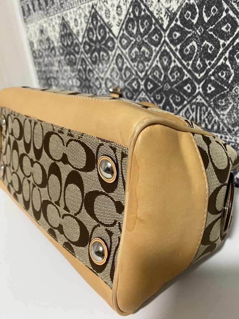 【美品】COACH コーチ シグネチャー ハンドバッグ トートバッグ ブラウン