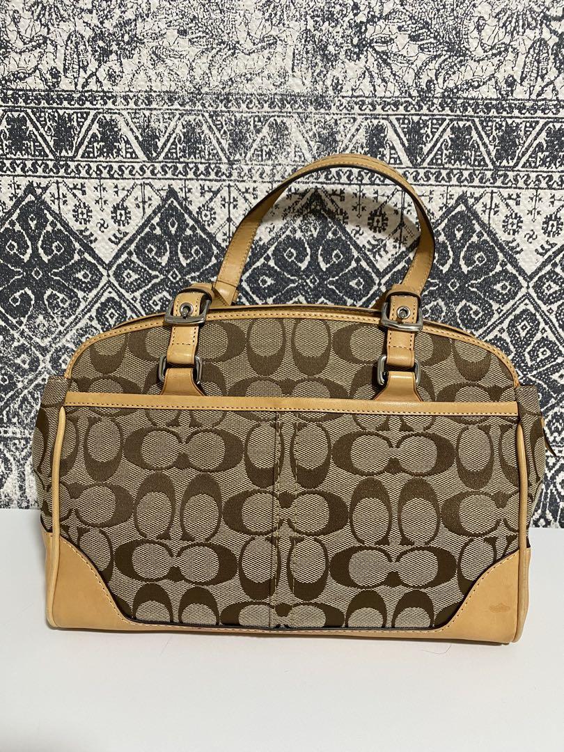 【美品】COACH コーチ シグネチャー ハンドバッグ トートバッグ ブラウン