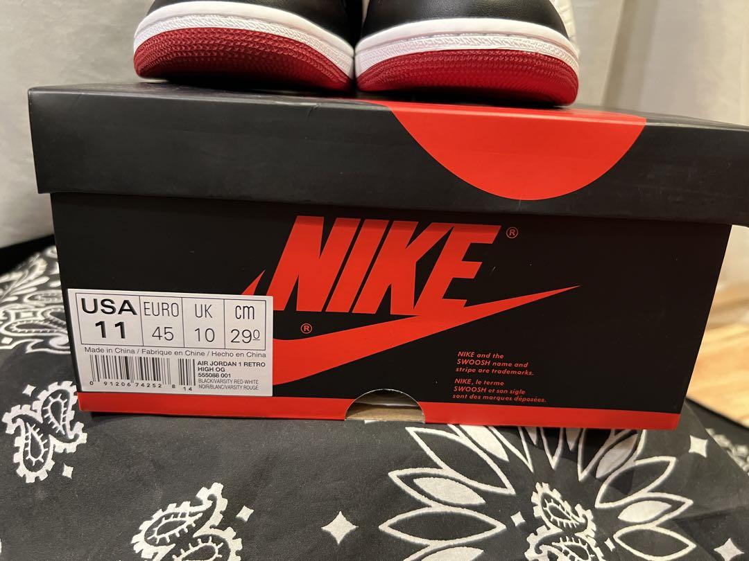 新品　AIR JORDAN 1 HIGH OG BRED 2016 29cm