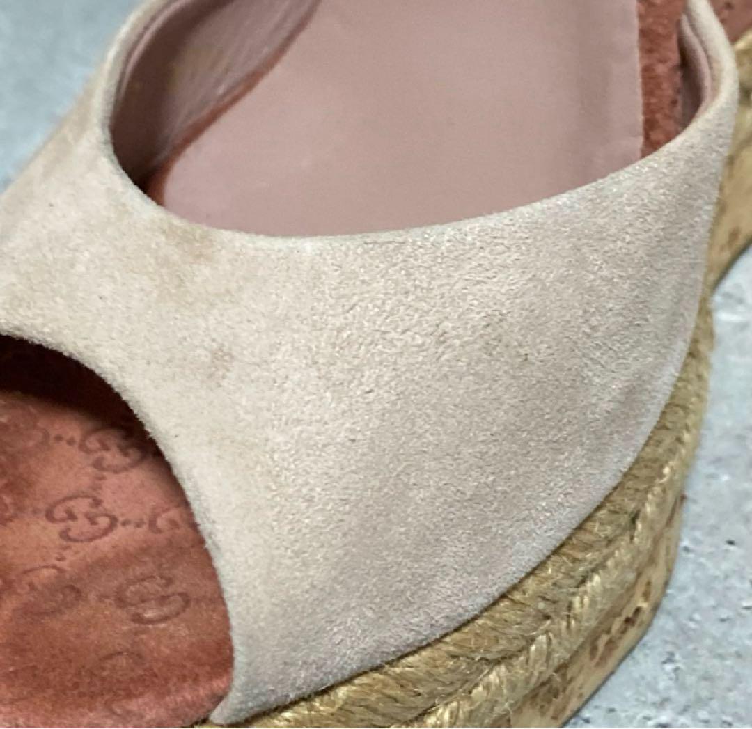グッチ GUCCI (37 1/2) サンダル ウエッジソール エスパド gg柄