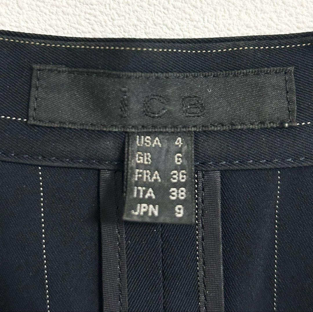 ICB ノーカラーストライプジャケット　ネイビー