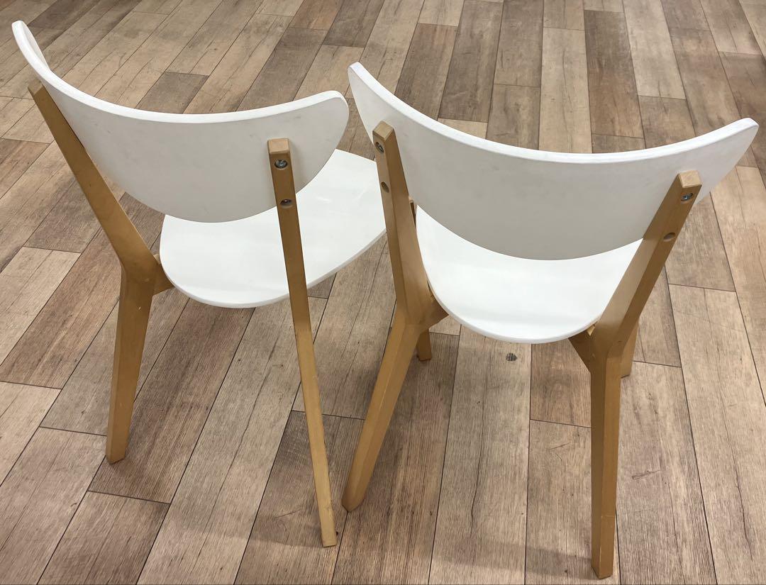 良品　IKEA NORDMYRA ダイニングチェア ホワイト　2脚