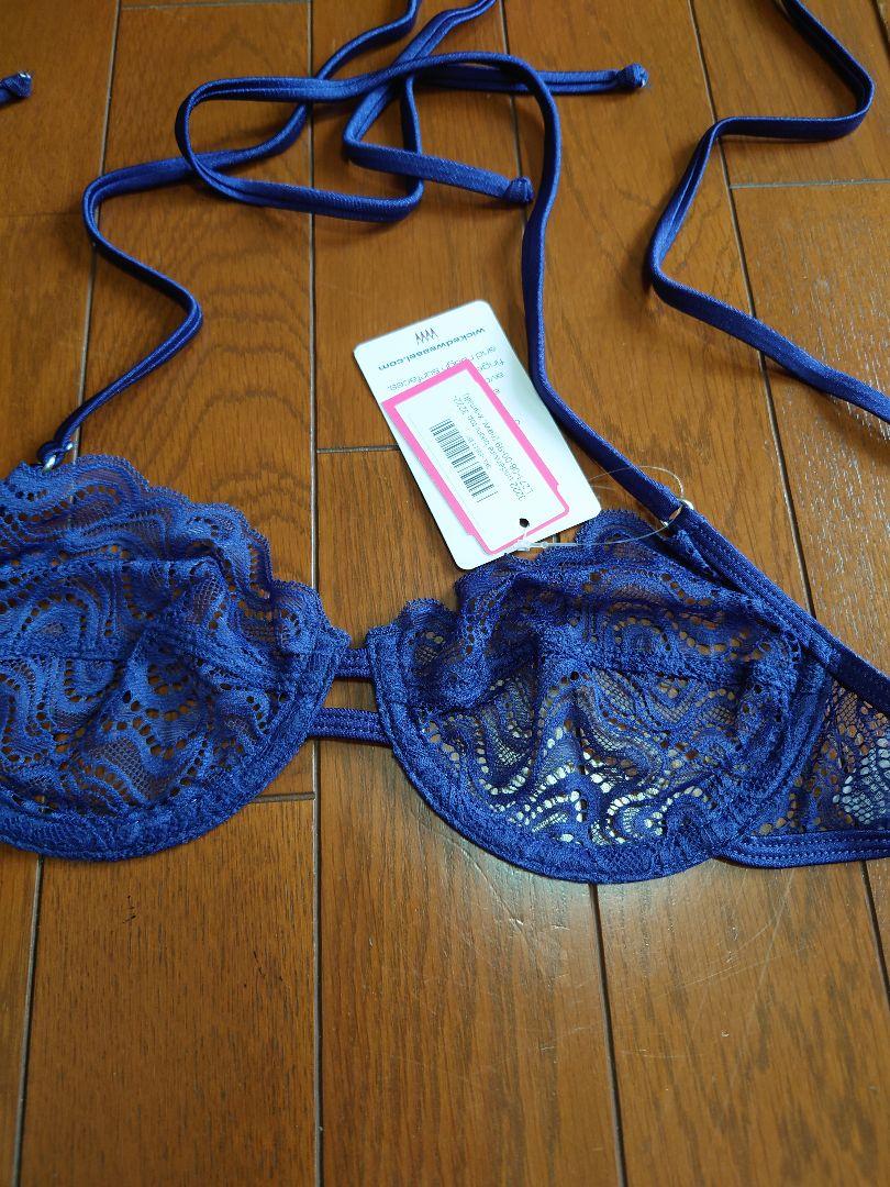 wicked weasel ネイビー レース ビキニ 3点セット