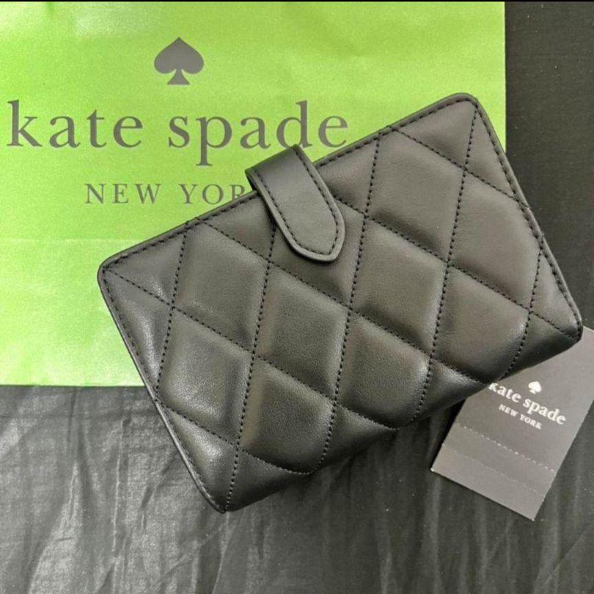【新品】Kate spade キルティング 2つ折り財布 ブラック ケイトスペード kate spade 財布 二つ折り財布 レディース