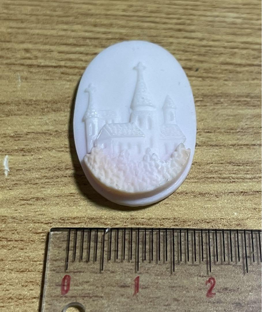 ハンドメイドアクセサリーご制作用　カメオ教会彫刻＆オパールルースセット