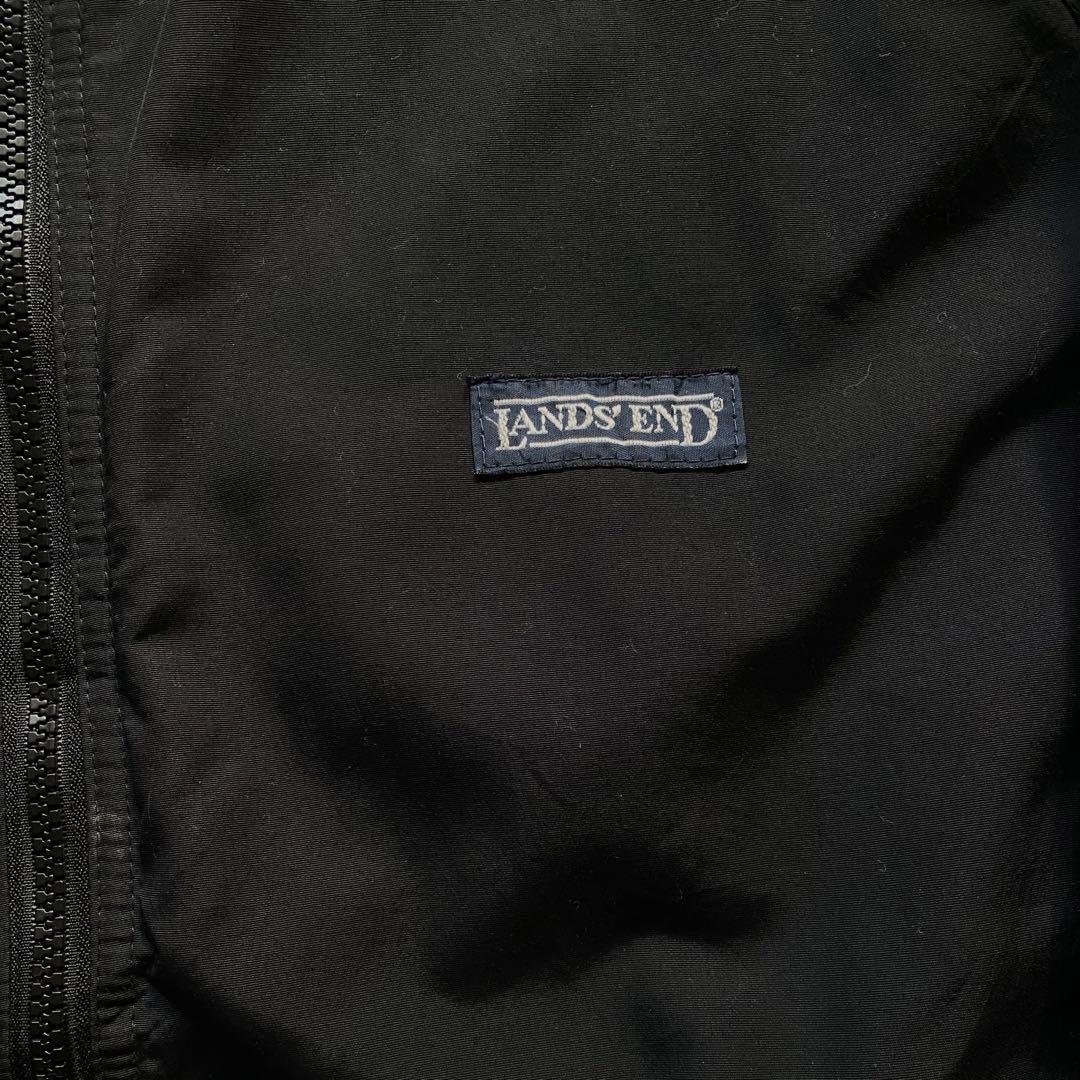 古着 90s USA製 LANDS' END 「Squall Jacket」 フリース ライナー パデッド シェルド スコール ジャケット ブラック  L - 古着 通販 ヴィンテージ 古着屋 Dracaena ドラセナ