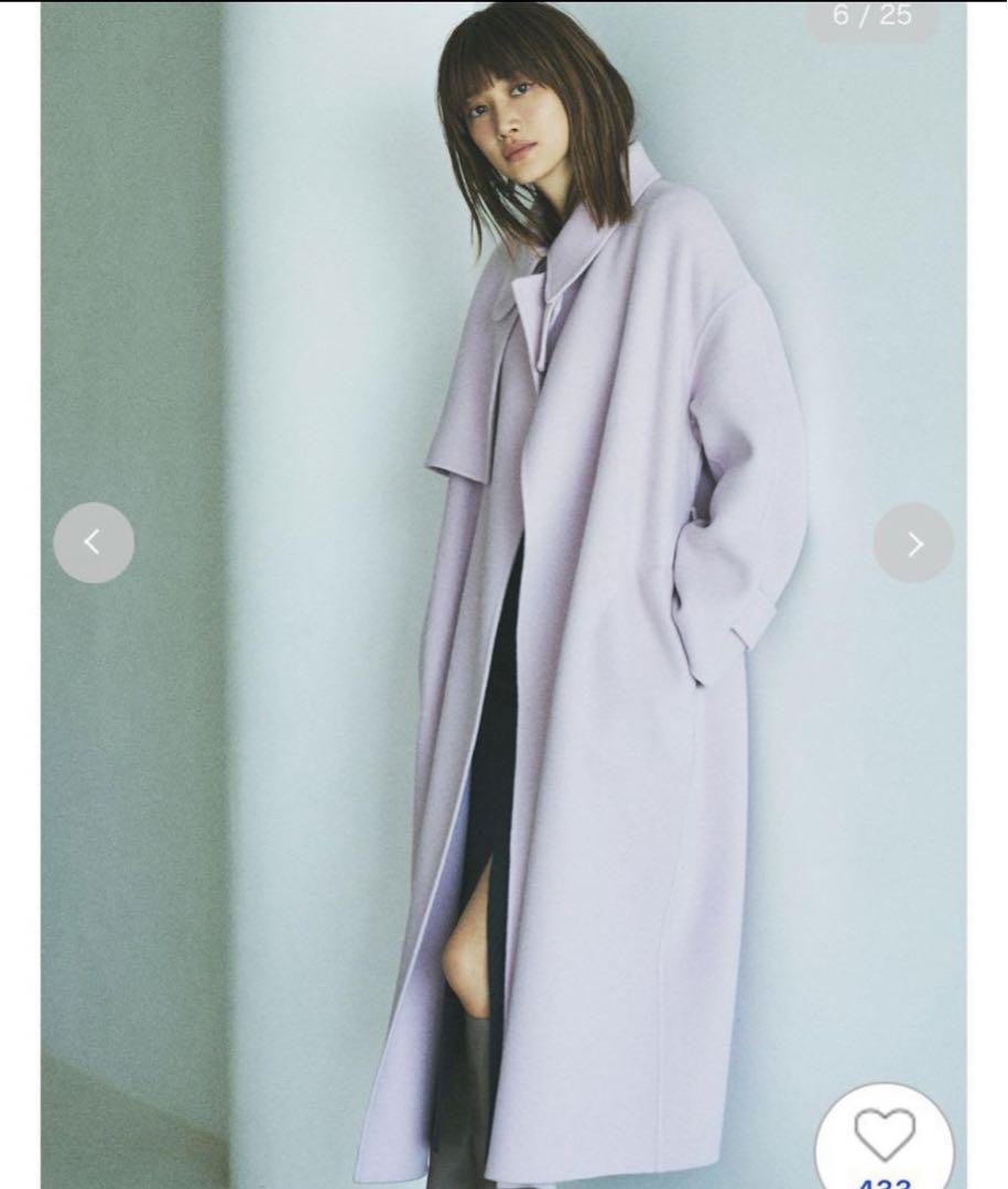 A3671★美品★FRAY I.D*ウールカシミアトレンチリバーコート*S*0 FRAY I.D（フレイアイディー）の「ウールカシミアトレンチリバー