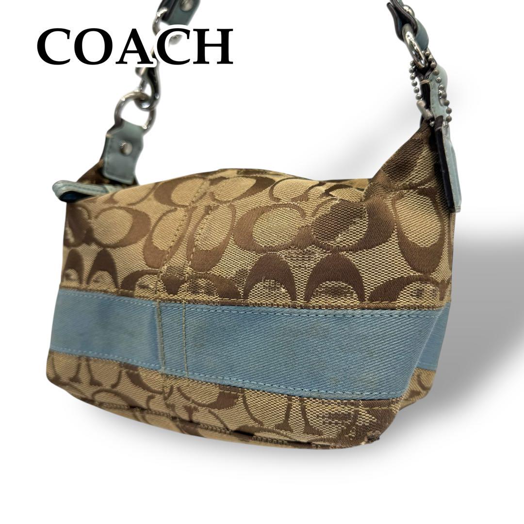 COACH コーチ ハンドバッグ ワンショルダー シグネチャー ブルー