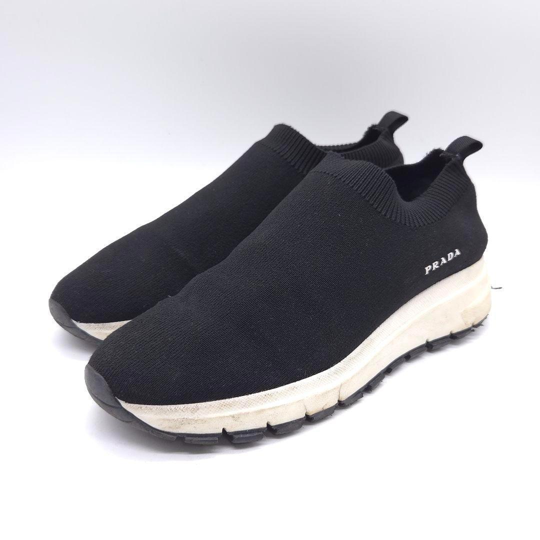 PRADA プラダ ソックス スニーカー 36 約 23cm ブラック 高級靴