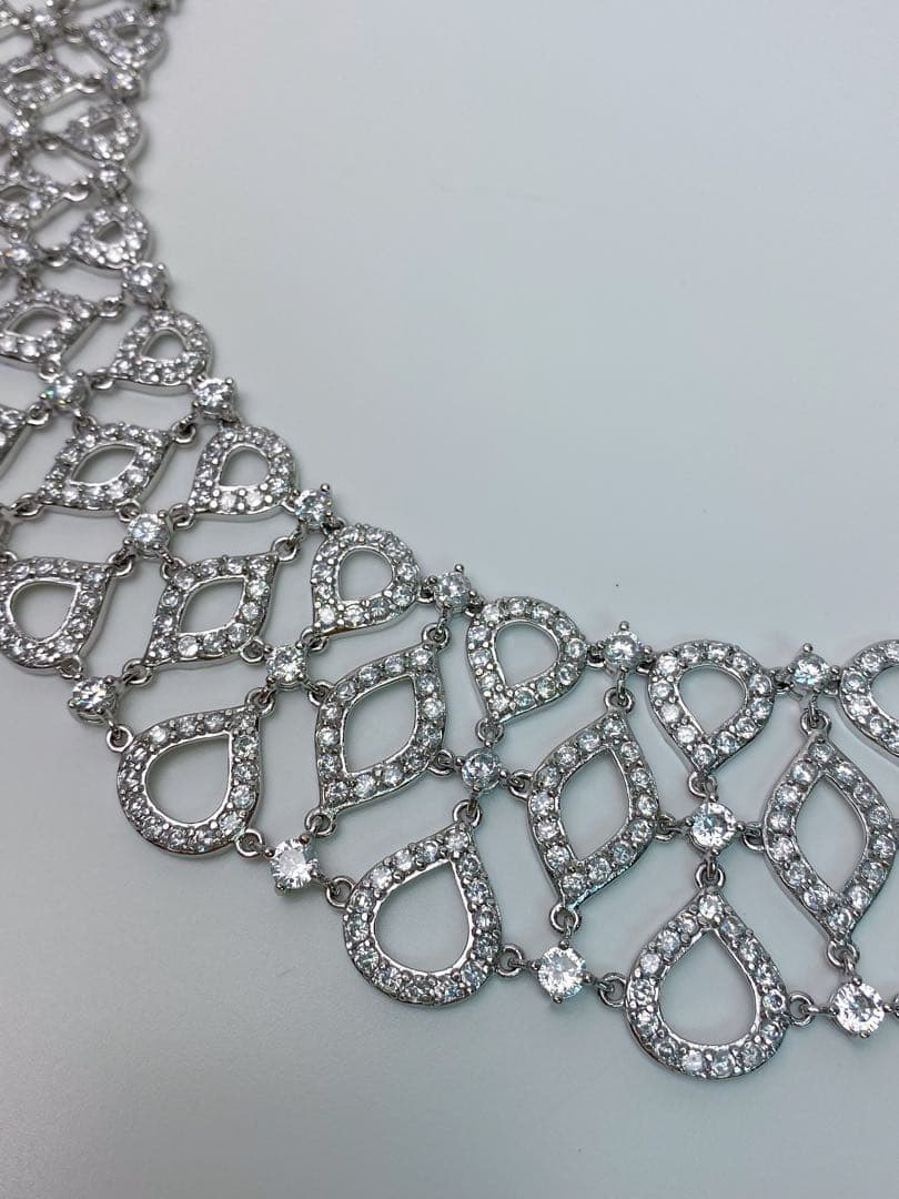 B323 極美品 タサキ ネックレス ラインストーン SV925 B323 極美品 タサキ ネックレス ラインストーン SV925