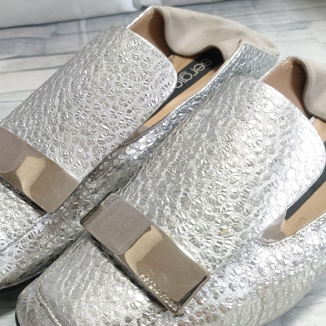 新品 Sergio Rossi sr1 メッシュ フラットシューズ パンチング