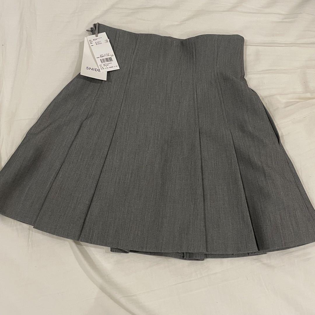 【新品タグ付き】snidel サイドプリーツスカショーパン GRY 0