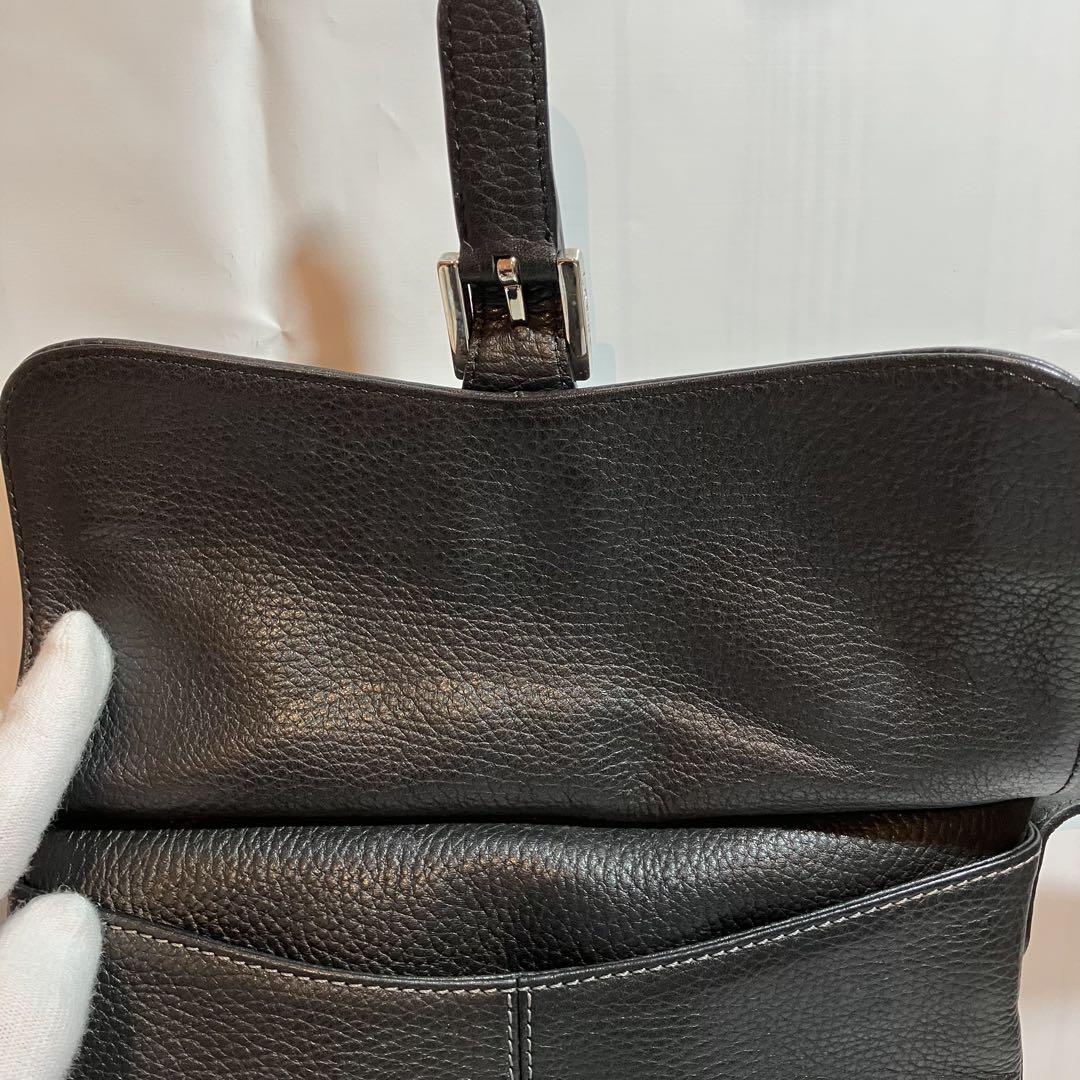 LOEWE ロエベ　ブラック レザー ショルダーバッグ　布袋付き