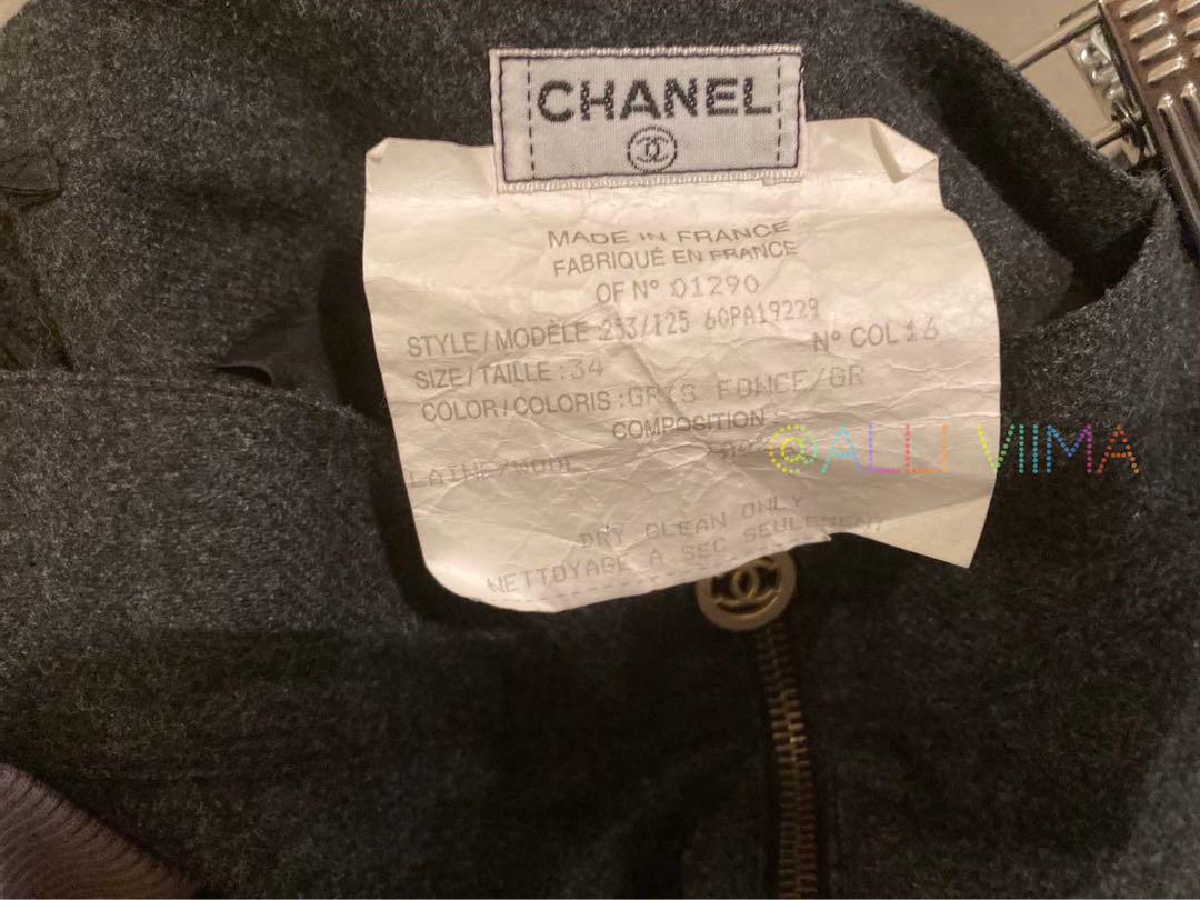 【希少】CHANEL スカート チャコールグレー ココマークチャーム