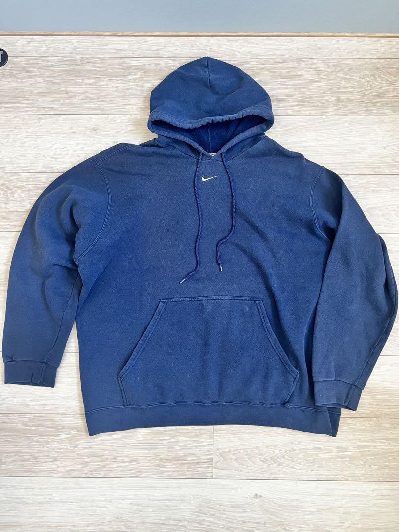 NIKE CENTER SWOOSH HOODIE NAVY 2XL