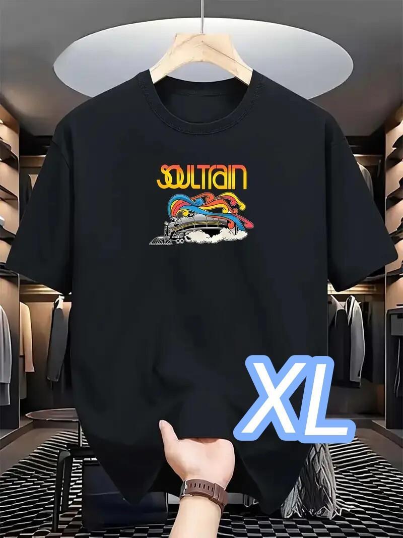 速乾ドライT】黒☆XLサイズ《Soul Train》プラスサイズ☆リズム
