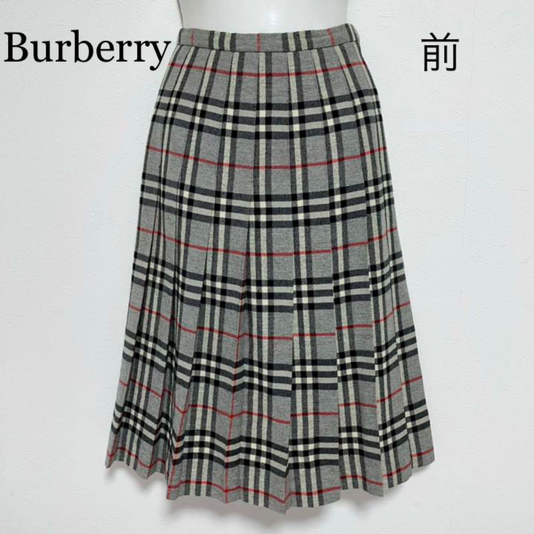 Burberrys 人気柄ヴィンテージ チェック プリーツスカート グレー