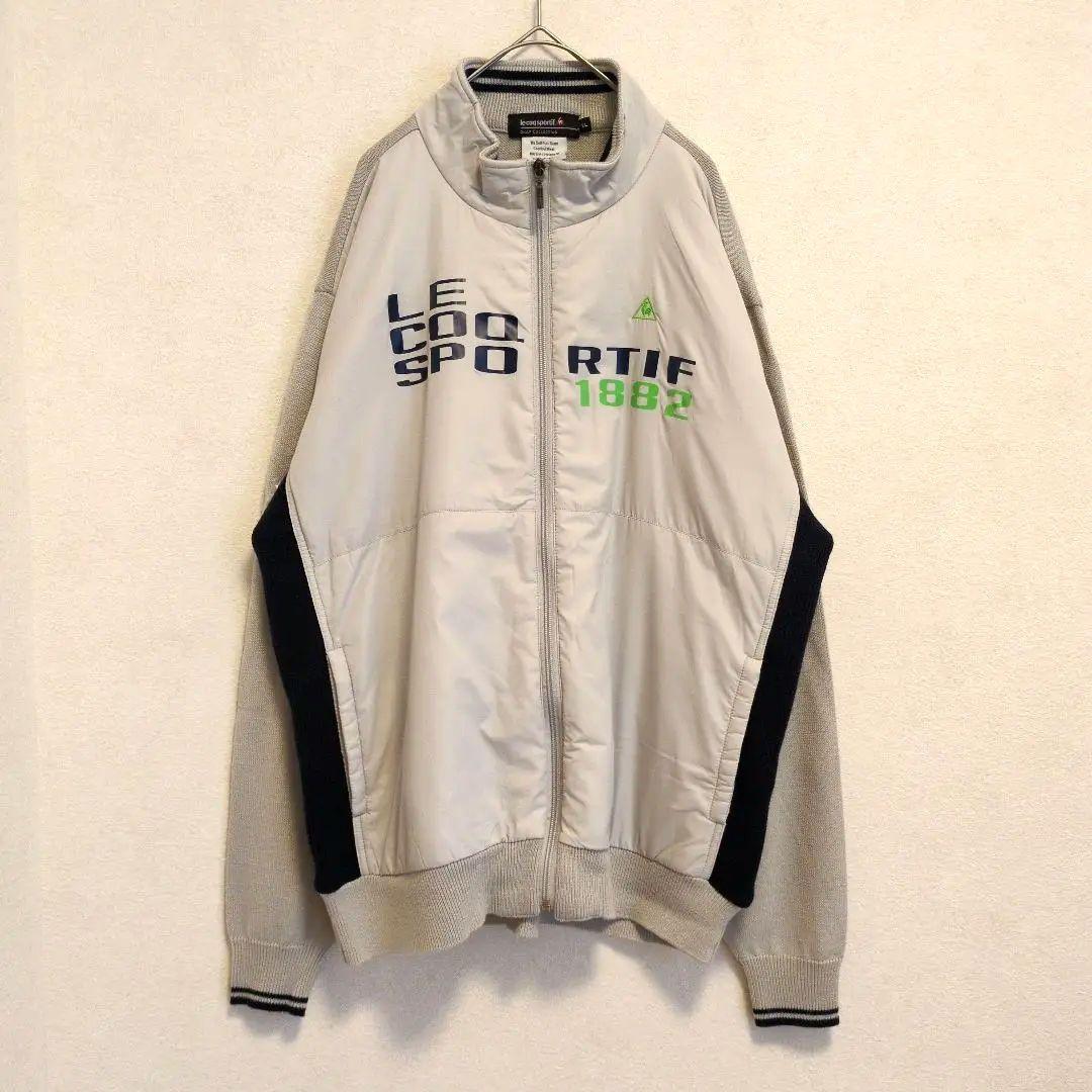 美品 ルコック スポルティフ ナイロン ニット中綿ジャケット LL