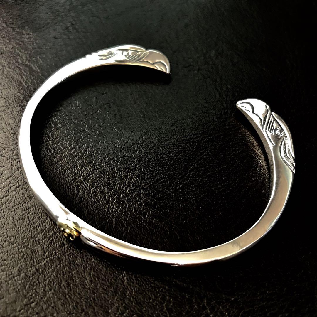 高品質 silver925 金メタル付 平打ちバングル 12mm1.jpg?v=1720443216