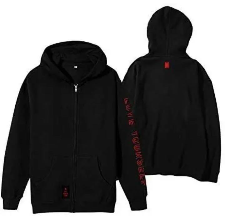 ブラック系定番人気! BTS 防弾少年団 LOVE YOURSELF LYS 公式 販売する店舗 BTS LYS公式 パーカー ミュージシャン
