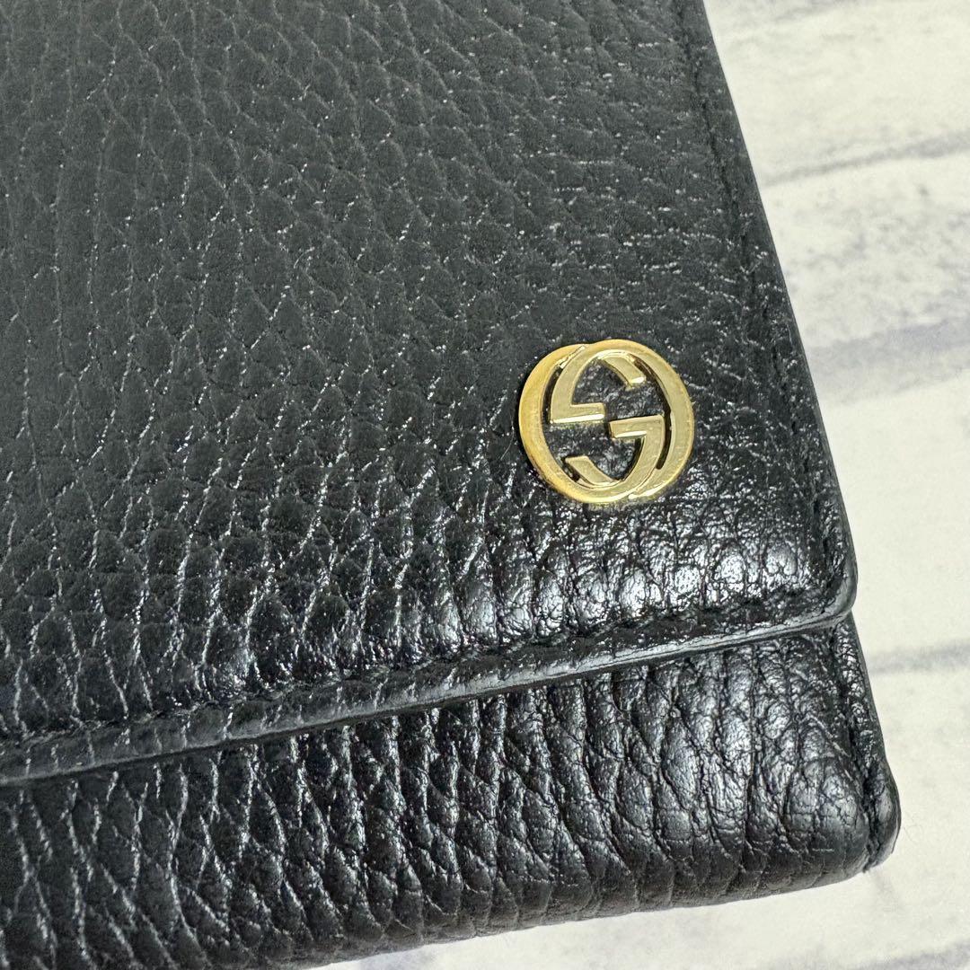 GUCCI グッチ インターロッキング 長財布 黒 箱