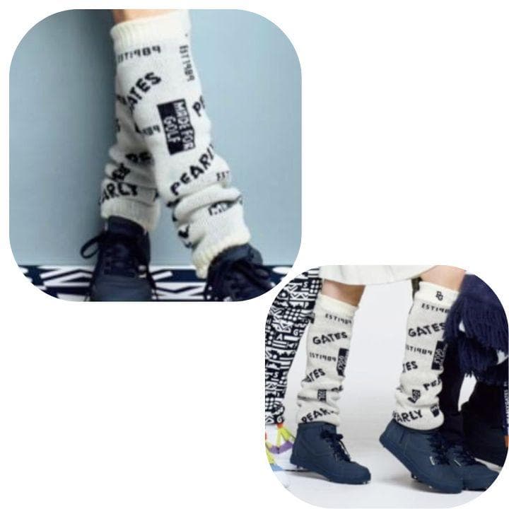 パーリーゲイツ ロゴジャガード レッグウォーマー ＜ロゴ柄＞ 防寒 ホワイト