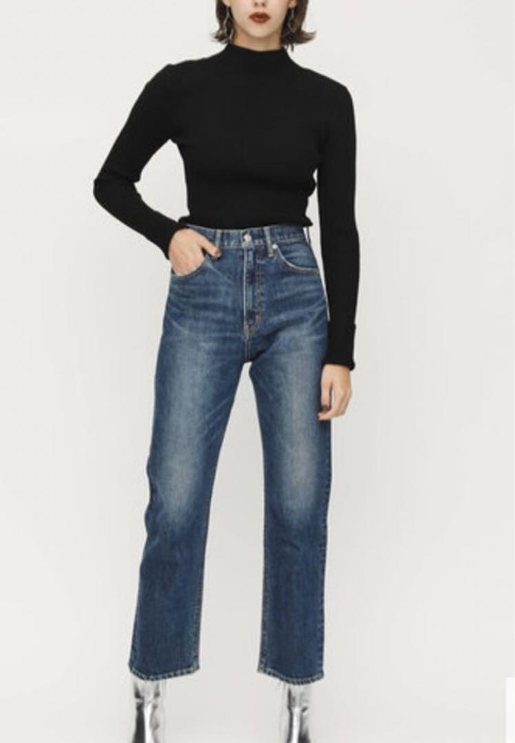 SLY スライ ストレートデニム 24 美品 ハイウエスト moussy