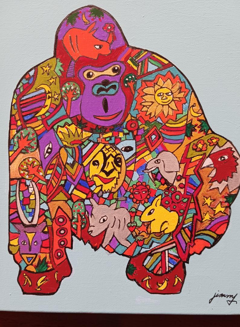 ジミーちゃんゴリラ　アクリル画　F3 模写