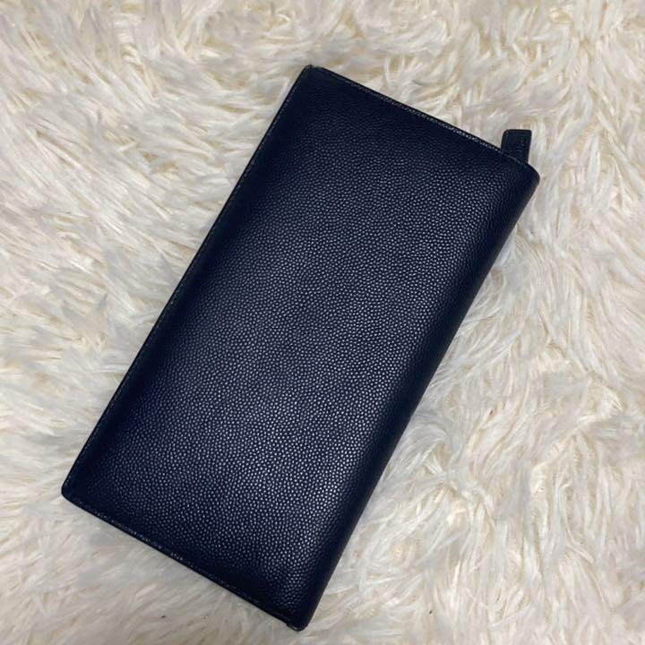 品質保証新作 美品 折り長財布 レザー ネイビー NmdGL-m13522799533 サンローランパリ メンズ 再入荷得価