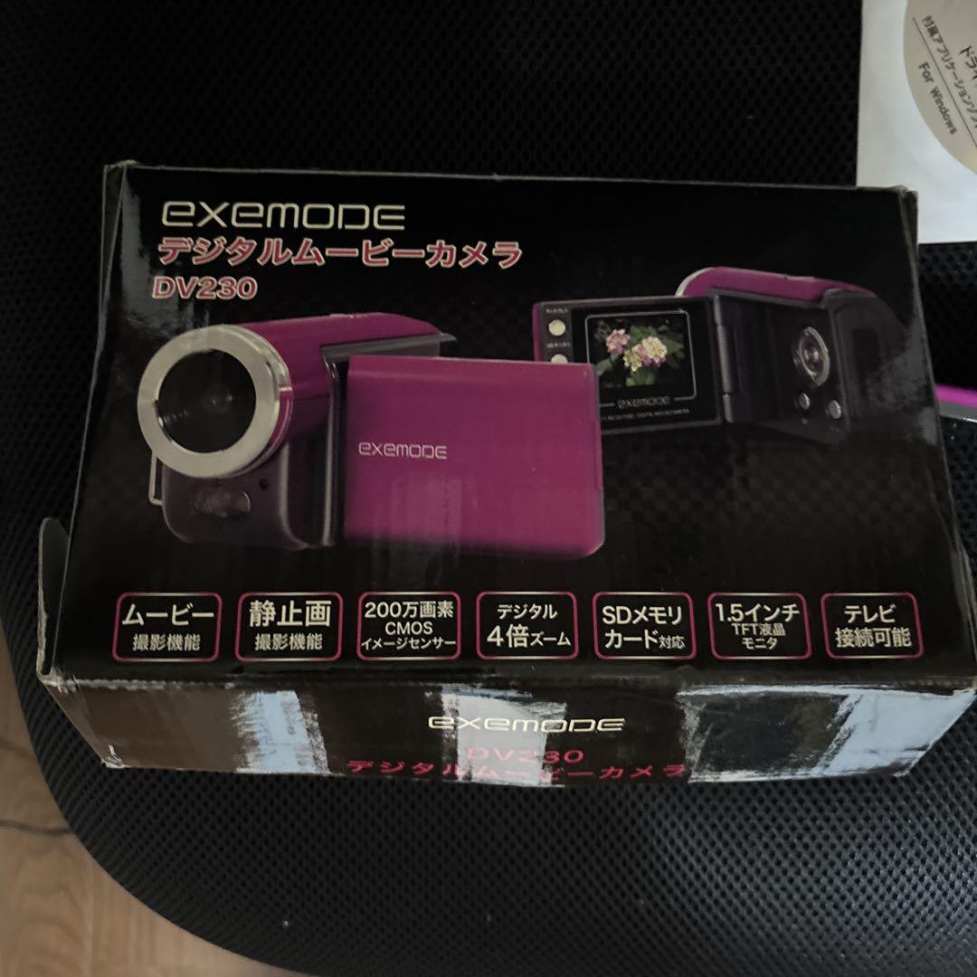 exemode DV230 パープル ビデオカメラ ジャンク品 動作未確認