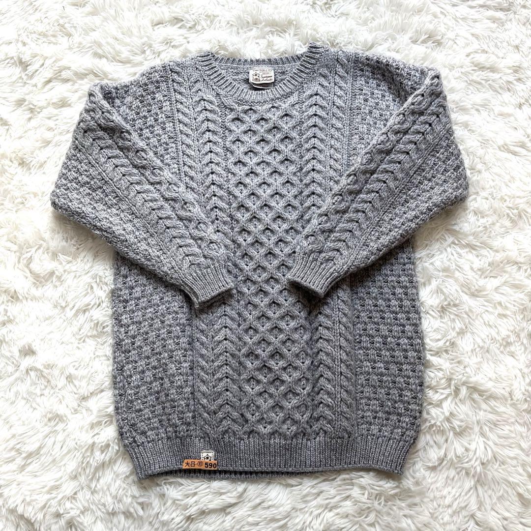 インバーアラン ケーブルニット XL キッズ150レディースS