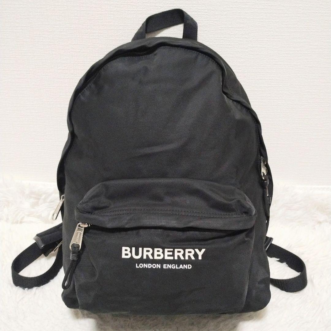 BURBERRY バーバリー ロゴ ナイロン バックパック リュック ブラック BURBERRY バーバリー ロゴ ナイロン バックパック リュック ブラック