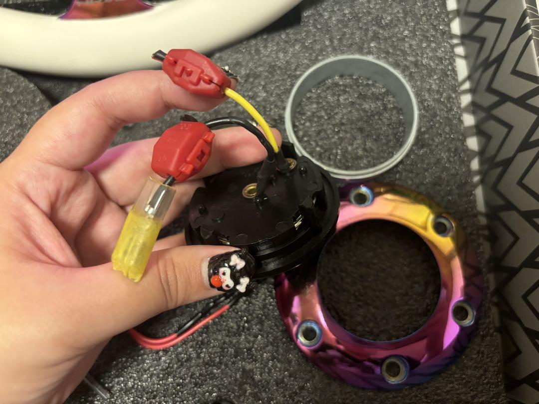 NRG   350mm ステアリング 白