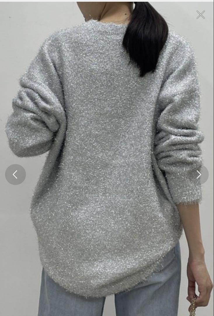 人気アイテムランキング(新品)  lounge dressシルバーラメ 長袖ニット トップス