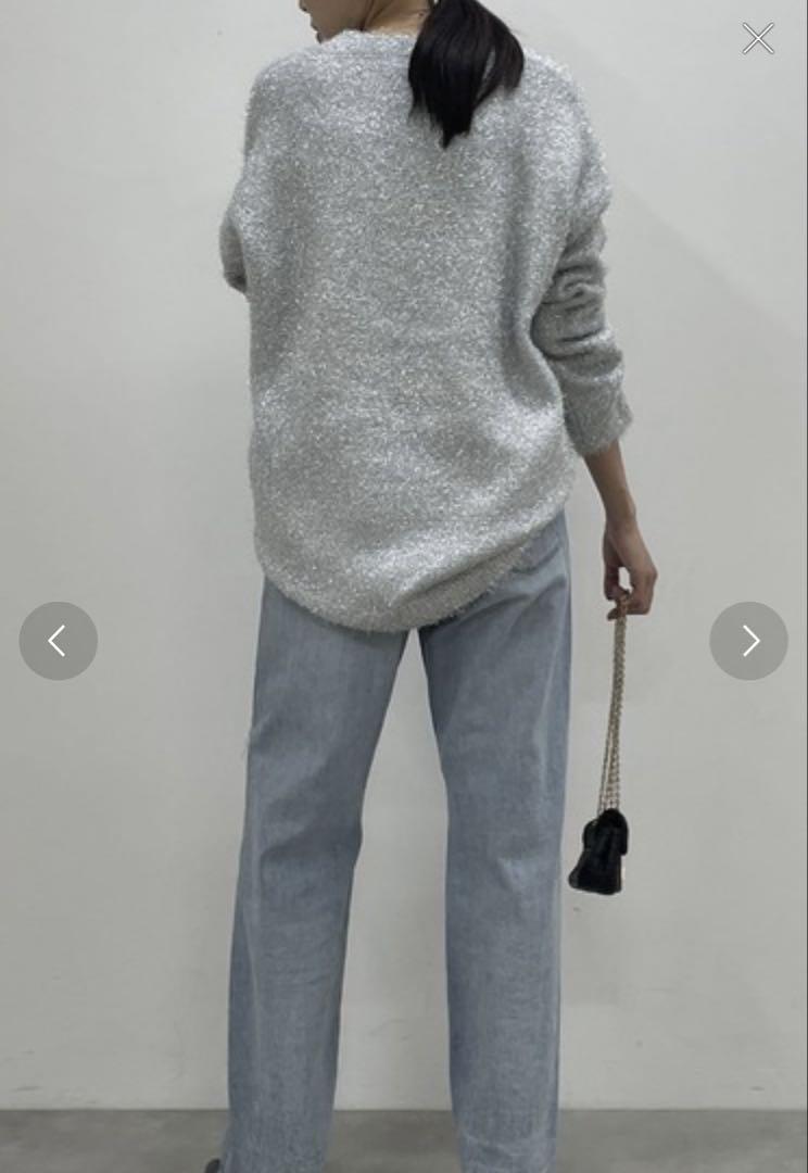lounge dressシルバーラメ 長袖ニット