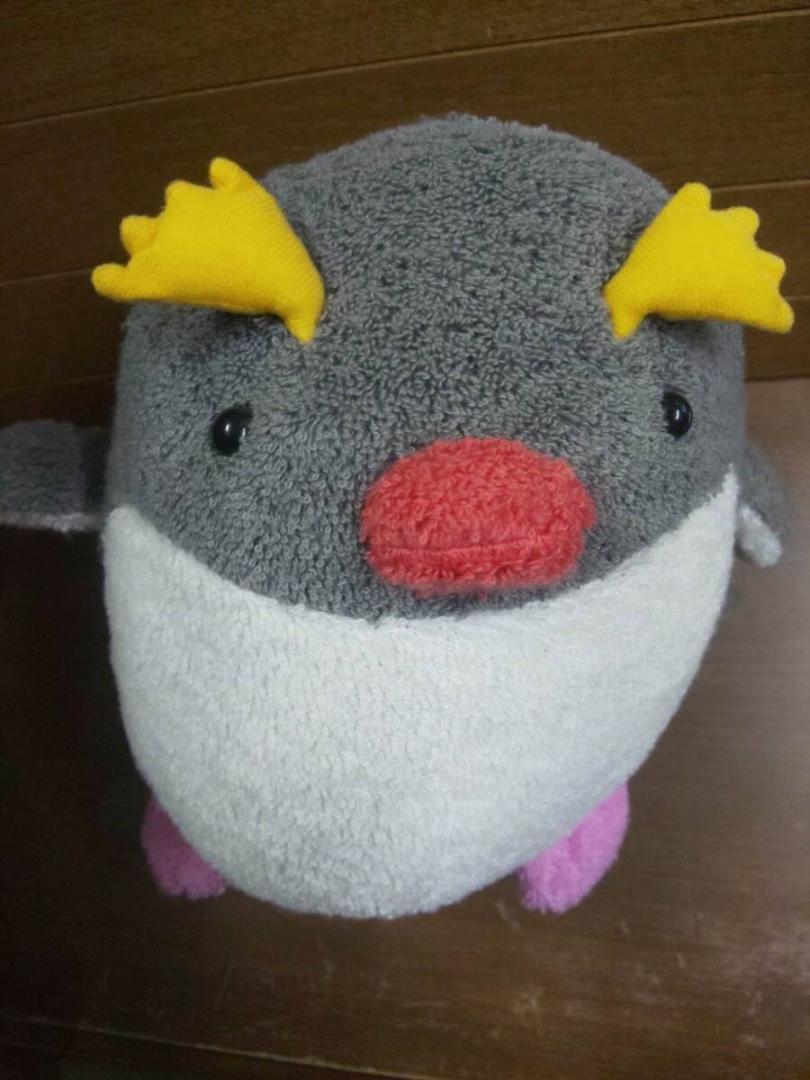 まつもと ましゅまろまりん イワトビペンギン ぬいぐるみクッション タオル生地