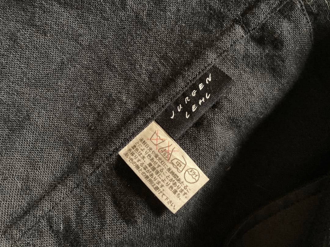 JURGEN LEHL ブラック ノーカラージャケット JURGEN LEHL ブラック ノーカラージャケット