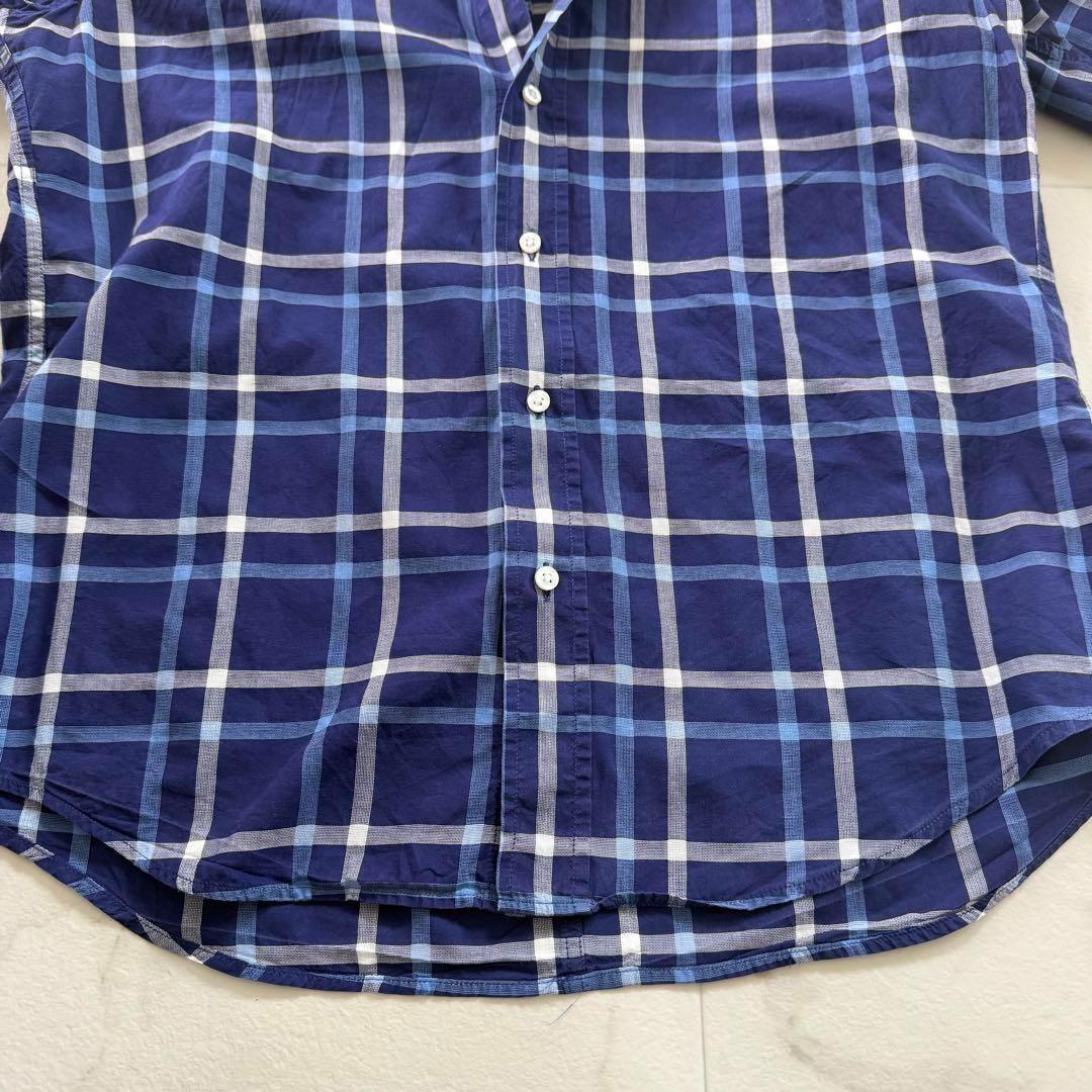 美品 フランクアンドアイリーン PAUL シャツ チェック M ブルー コットン