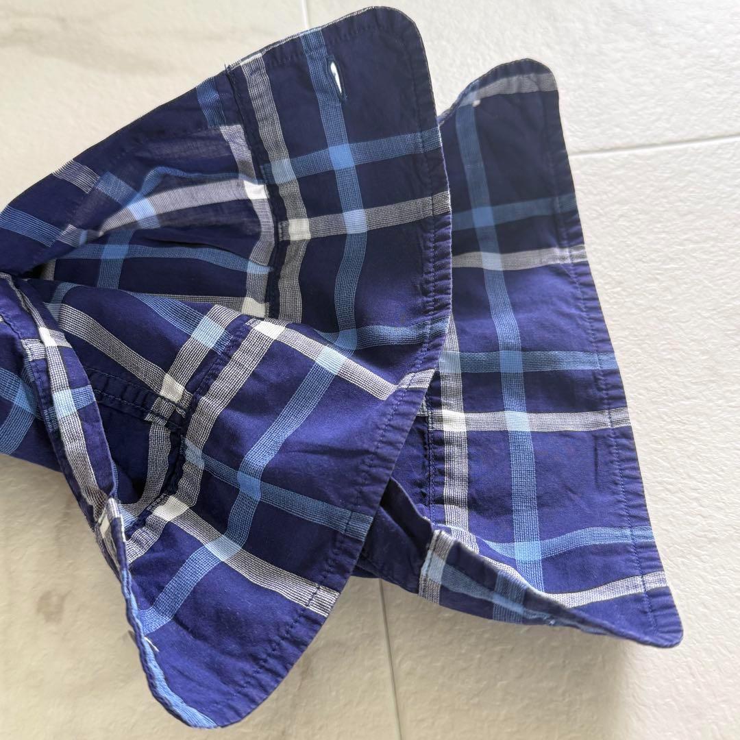 美品 フランクアンドアイリーン PAUL シャツ チェック M ブルー コットン