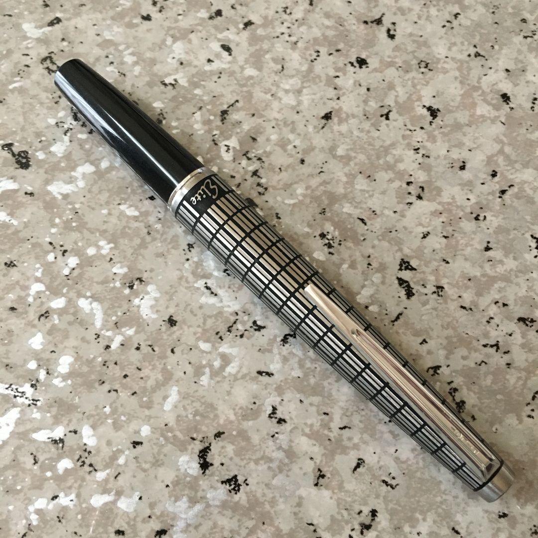 PE858□パイロット PILOT エリート 格子 解け 万年筆 蝕刻