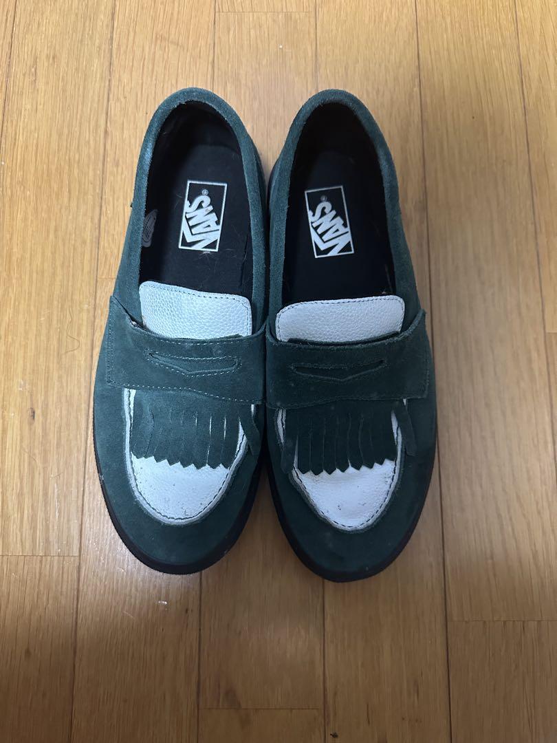 最終値下げVANS グリーン ホワイト ローファー