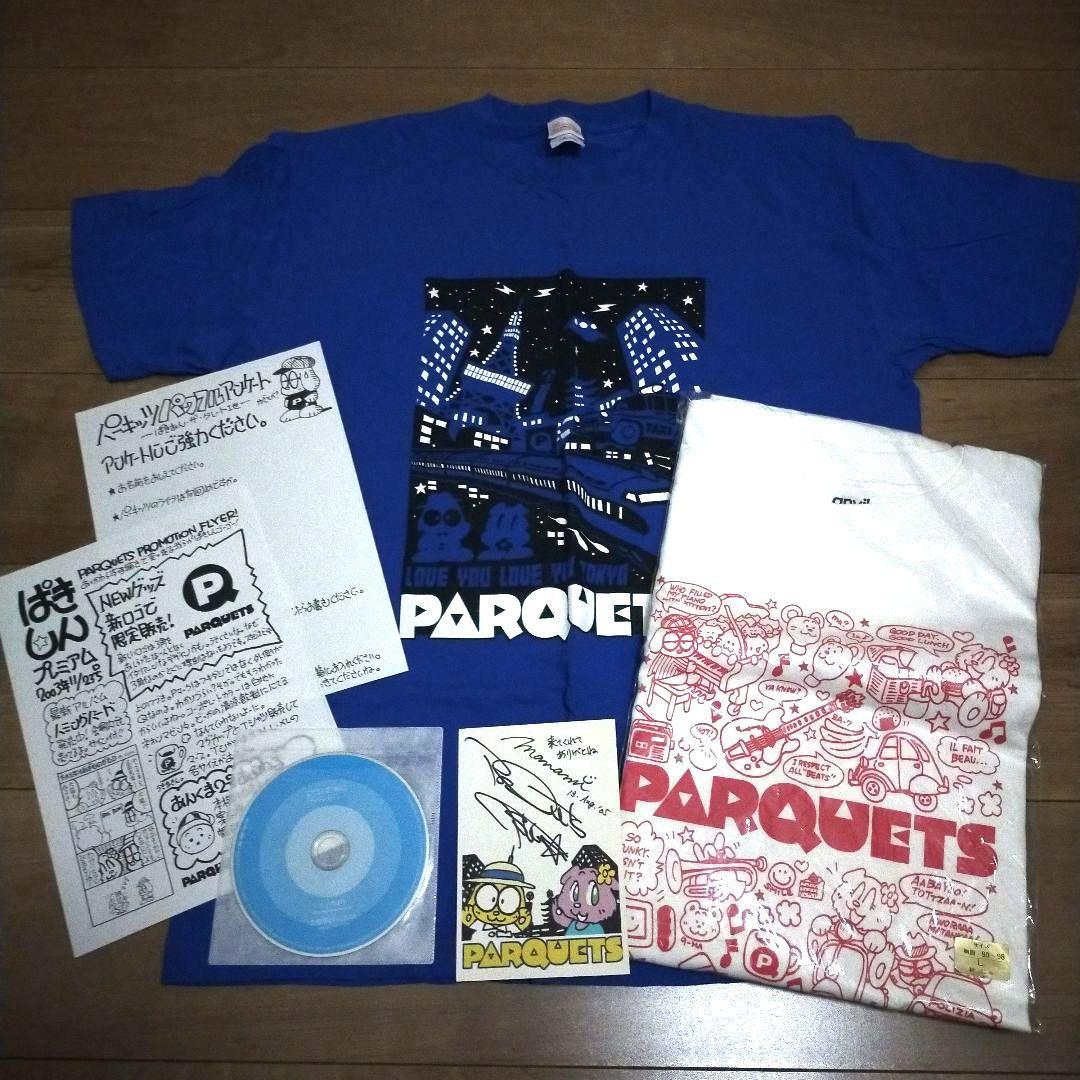 PARQUETS 　ライブTシャツ　CD　フライヤー　サインカード
