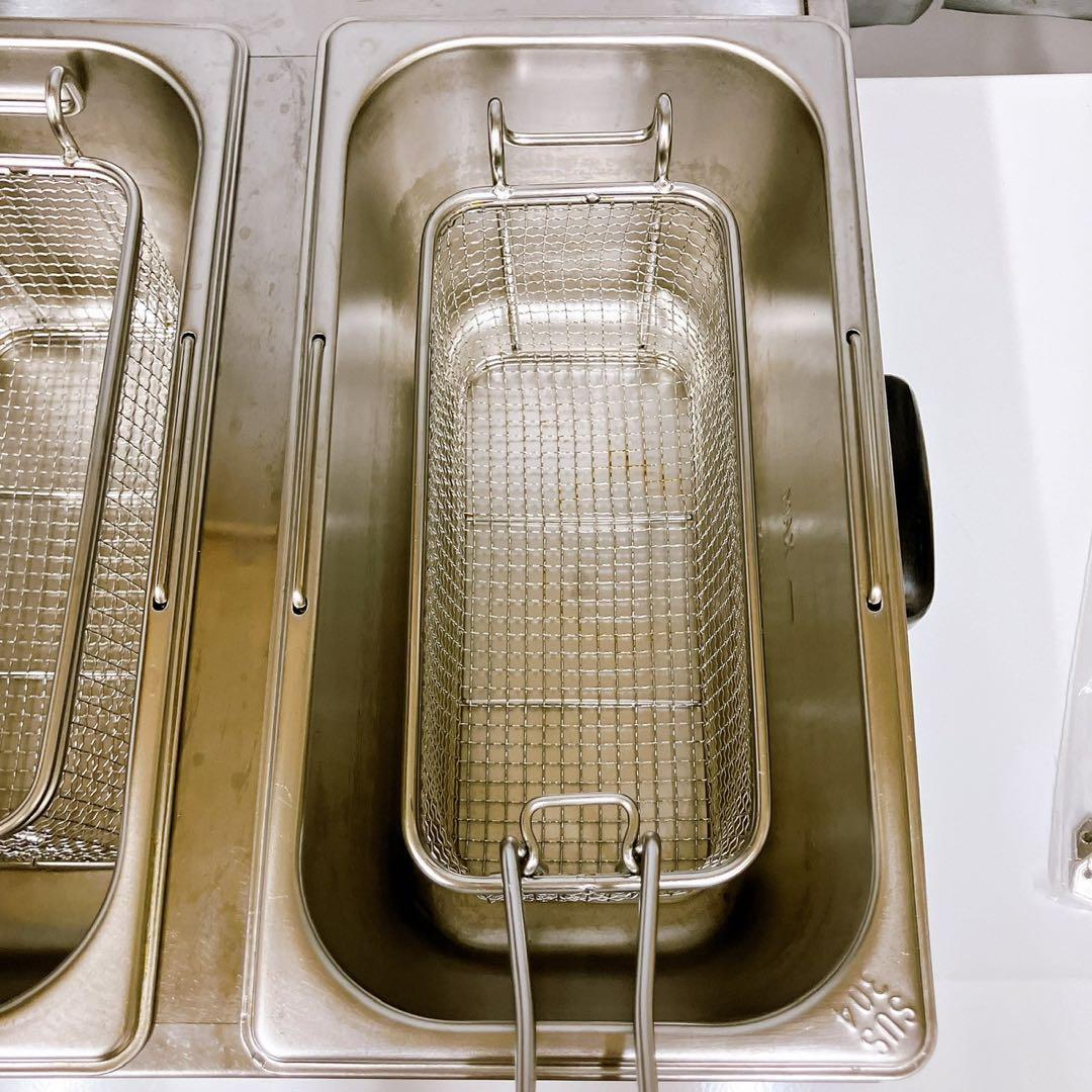 【美品】電気フライヤー 業務用 家庭用 100V 2層式 4L×2 【美品】電気フライヤー 業務用 家庭用 100V 2層式 4L×2