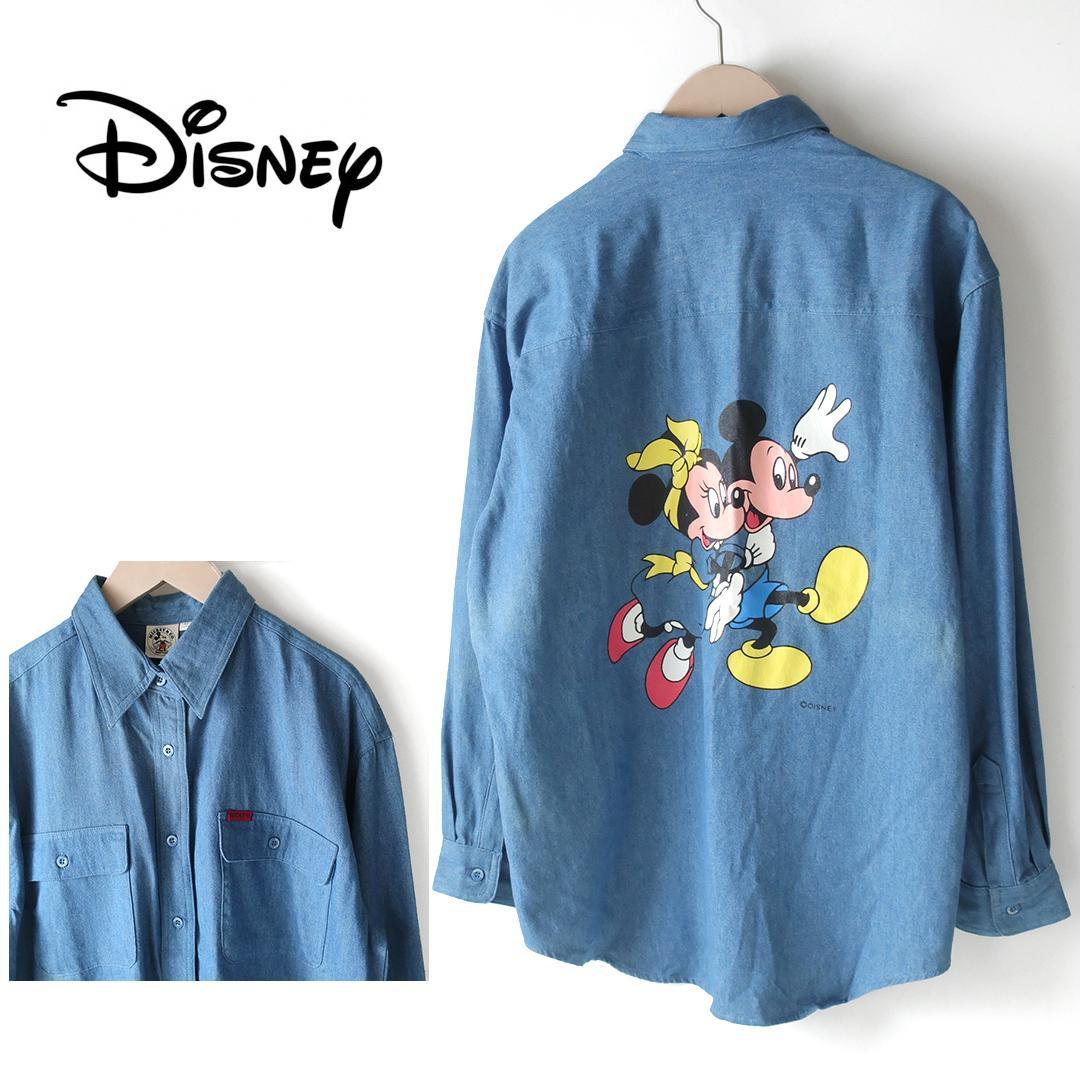 90's デッドストック 新品 MICKEY&CO デニムシャツ ミッキー