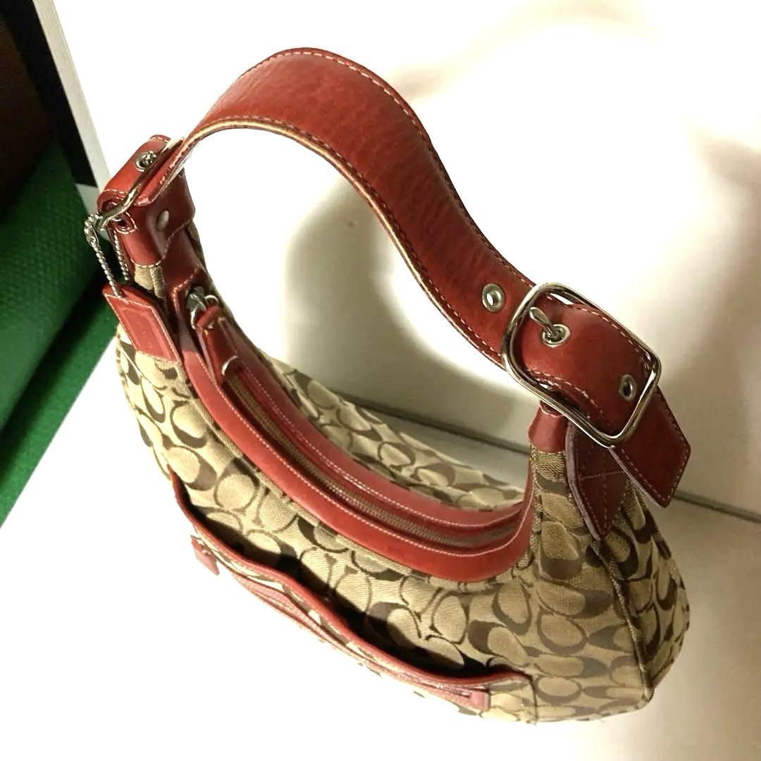 COACH シグネチャー ハーフムーン ワンショルダーバッグ 肩掛け