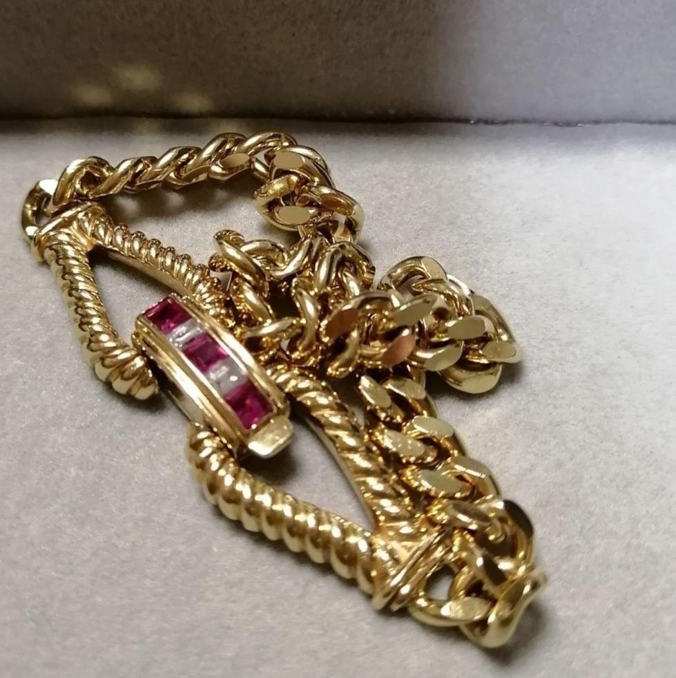元町CHARMY☆チャーミー ☆ハートネックレス18k ダイヤイエロー
