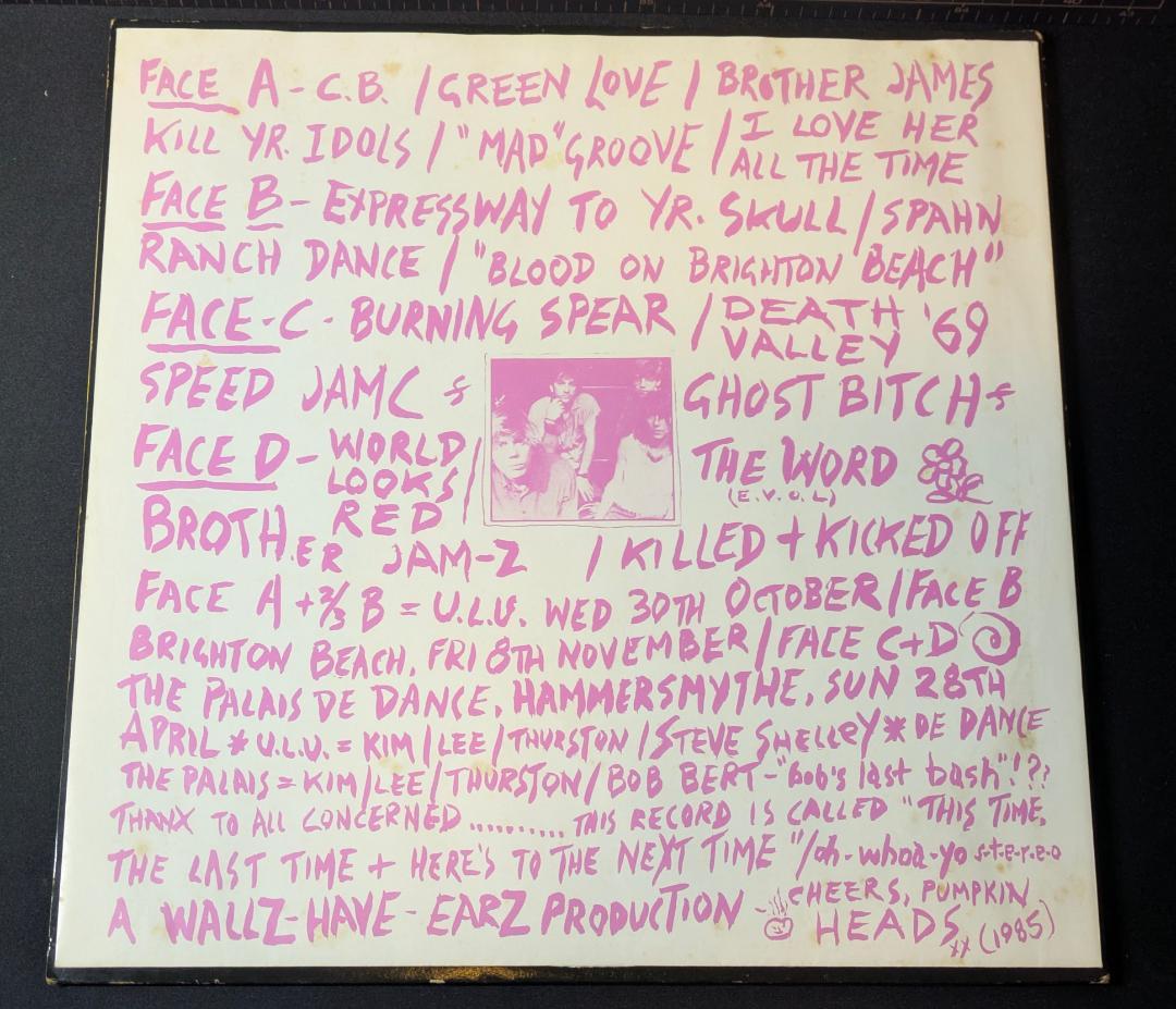 シリアル入りオリジナル盤 Sonic Youth Walls Have Ears