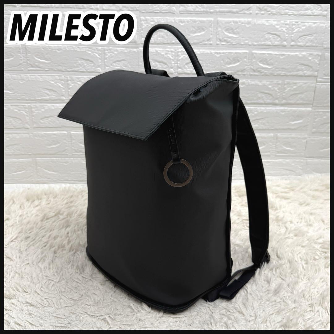 【極美品】MILESTO ミレスト Punto&Linea リュック M 黒